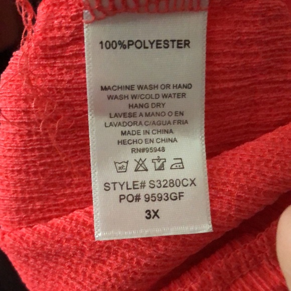 NWT flowy hot coral pink size 3x top by Cozy Casual - Picture 6 of 7